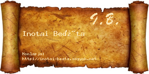 Inotai Beáta névjegykártya